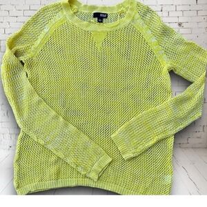 ANA a.n.a yellow heathered loose knit sweater. Sz L. Long sleeve. Lightweight.